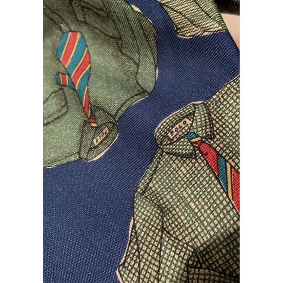 POLO RALPH LAUREN Blue Tie Shirt Silk Tie CANADA 58"/ 4" GC - Picture 2 of 5